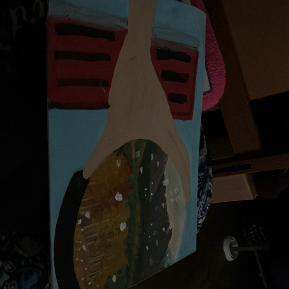 Blue and Black Organic Painting Art